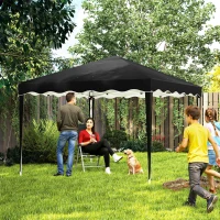 Outsunny 3 x 3cm Adjustable Height Pop-Up Gazebo, with Bag - Black(m-2)
