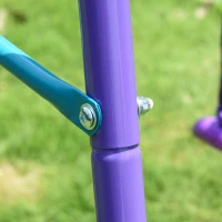 Outsunny Conjunto de Baloiços de Jardim com Altura Ajustável Baloiços para Crianças com Baloiço Duplo  280x140x178 cm Azul e Roxo(m-9)