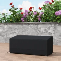 Outsunny Rectangular Patio Garden Furniture Cover Waterproof for 3 Seater Sofa Bistro Set, UV Resistant Protection 600D Oxford Fabric Rattan Lounge Clean Cover, 190 x 72 x 76cm, Black(m-7)