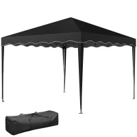 Outsunny 3 x 3cm Adjustable Height Pop-Up Gazebo, with Bag - Black(m-11)