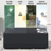 Outsunny Rectangular Patio Garden Furniture Cover Waterproof for 3 Seater Sofa Bistro Set, UV Resistant Protection 600D Oxford Fabric Rattan Lounge Clean Cover, 190 x 72 x 76cm, Black(m-6)