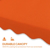 Outsunny 2.5m Cantilever Parasol with Easy Lever, Square Double Top Garden Parasol Umbrella with Ruffles and Cross Base, Overhanging Outdoor Sun Shades, Orange(m-5)