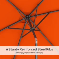Outsunny 3x2m Patio Parasol Garden Umbrellas Canopy with Aluminium Tilt Crank Rectangular Sun Shade Steel, Orange(m-7)