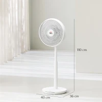 HOMCOM Pedestal Fan with Oscillating, Tilt, Adjustable Height, White(m-3)
