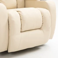 HOMCOM Poltrona de Massagem Reclinável até 150° com 8 Pontos de Massagem por Vibração Função de Aquecimento 85x94x104 cm Creme(m-11)