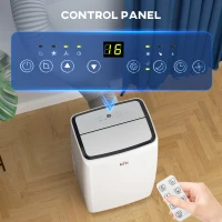 HOMCOM 12,000 BTU Mobile Air Conditioner, Grade A Rated - White(m-7)