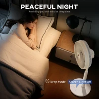 HOMCOM Pedestal Fan with Oscillating, Tilt, Adjustable Height, White(m-8)