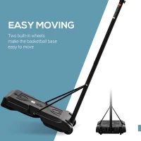 HOMCOM Basketbalpaal, Verstelbare Hoogte, Watergevulde Basis, Zwart(m-6)