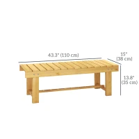 Outsunny 1 Piece 2-seater Outdoor Indoor Wooden Garden Bench Fir Patio Loveseat, 110L x 38W x 35Hcm, Natural(m-3)