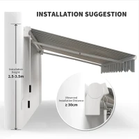 Outsunny markiza przegubowa manualna markiza 395 cm z korbką ręczną markiza balkonowa ochrona przed słońcem montaż ścienny balkon aluminium kolor biały + zielony 395 x 245 cm(m-7)