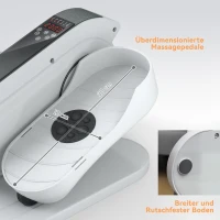 SPORTNOW Sitzpedaltrainer, Mini-Ellipsen-Trainer mit LCD-Monitor, Fernbedienung, 10 einstellbare Geschwindigkeitsstufen, Weiß(m-7)