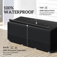 Outsunny Rectangular Patio Garden Furniture Cover Waterproof for 3 Seater Sofa Bistro Set, UV Resistant Protection 600D Oxford Fabric Rattan Lounge Clean Cover, 190 x 72 x 76cm, Black(m-4)