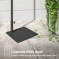 Outsunny Solar Staande Lamp Rattan Solarlampen met Lichtsensor Automatische Solarverlichting in Boho-Stijl IP44 Zwart+Geel(m-10)