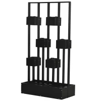 Outsunny Pflanzkasten-Kombination, modulares Design, Standrahmen, Naturholz, schwarz, 90 x 45 x 170 cm(m-10)