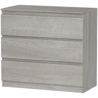 HOMCOM Chest of Three Drawers - Grey Wood Effect(m-11)