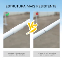 Outsunny Tenda para Festas com Paredes Laterais Removíveis 4 Janelas Transparentes 585x295x255 cm Branco(m-6)