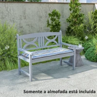 Outsunny Conjunto de 2 Almofadas para Banco de Jardim de 2 Lugares 120x50x5 cm Almofadas Retangulares  Impermeáveis Multicor(m-7)
