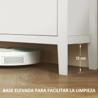 HOMCOM Zapatero Estrecho con 4 Compartimentos y Tiradores de Cuero PU para Pasillo y Recibidor 105x24x95,5 cm Blanco y Madera(m-6)