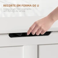 HOMCOM Baú de Armazenamento 100L Baú de Arrumação com Tampa e Dobradiça de Segurança 80x40x45 cm Branco(m-6)