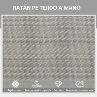 Outsunny Tumbona de Jardín Reclinable Plegable con Respaldo Ajustable y Marco de Acero Carga 150 kg para Patio Gris Claro(m-4)