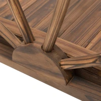 Outsunny Pont de jardin en bois, avec balustrade à demi-roues charge max. 150 KG, 100 x 50 x 37 cm, marron(m-8)