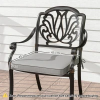 Outsunny Set of Two 45 x 45cm Garden Seat Cushions - Light Grey(m-3)