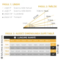 HOMCOM Rampă Pliabilă pentru Scaun cu Rotile cu Margini Exterioare, 61x74x5 cm, Argintiu(m-4)