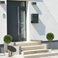 HOMCOM Set 2 Plante Artificiale Sferice cu Flori de Lavandă şi Vas, Ø24x60 cm, Verde(m-2)