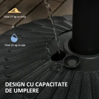 Outsunny Suport pentru Umbrela de Gradina cu diametrul 38-48 mm din Otel si HDPE cu Usa Laterala pentru Umplere, Ø48.5x36 cm(m-4)