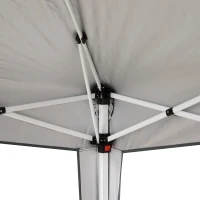 Outsunny Faltpavillon 2,4x2,4m Pavillon Faltzelt mit UV-Schutz, Partyzelt inkl. Tragetasche für Garten, Balkon, Stahl Grau(m-10)