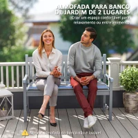 Outsunny Conjunto de 2 Almofadas para Banco de Jardim de 2 Lugares 120x50x5 cm Almofadas Retangulares  Impermeáveis Multicor(m-4)