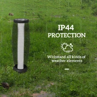 Outsunny Garden Solar Lamp, 71.5 cm Tall Metal Floor Lamp, Auto On/Off LED Solar Garden Light with Metal Wire Shade, IP44 for Outdoor, Porch, Pathway, Terrace, Black(m-7)