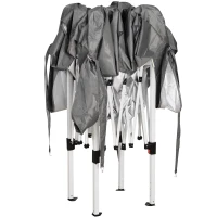 Outsunny Faltpavillon 2,4x2,4m Pavillon Faltzelt mit UV-Schutz, Partyzelt inkl. Tragetasche für Garten, Balkon, Stahl Grau(m-13)