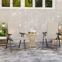 Outsunny Set of Two 45 x 45cm Garden Seat Cushions - Light Grey(m-9)