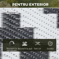 Outsunny Covor de Exterior Rezistent la Raze UV, 182x274 cm, Negru și Alb(m-5)