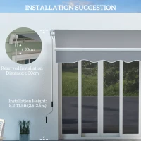 Outsunny Markiza zewnętrzna ręczna przegubowa 4 m z korbą ręczną aluminium kolor biały + szary(m-7)