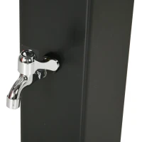 Outsunny Solardusche, um 360° drehbarer Duschkopf, Fußdusche, Wassererhitzung bis 60° C, schwarz, 19 x 20 x 217 cm(m-11)