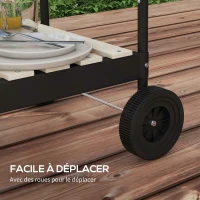 Outsunny Barbecue à charbon BBQ grill sur pied avec gril réglable 2 roues et 3 étagères récupérateur de cendres rouge(m-8)