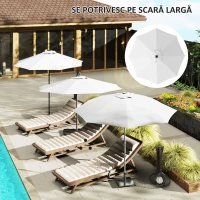 Outsunny Copertină de Rezervă pentru Umbrelă cu Ventilație în Partea Superioară, 295 cm, Alb Crem(m-4)