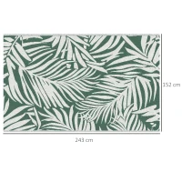 Outsunny Covor de Exterior pentru Balcon și Terasă, Rezistent la Raze UV, 152x243 cm, Verde și Alb(m-3)