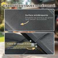 PawHut Rampe pliable pour chiens en alliage d'aluminium, avec surface antidérapante, facile à transporter, 158x43,5x2,5cm, noir(m-5)