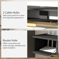 HOMCOM 120 cm Floating TV Stand with Storage - Charcoal Grey(m-6)