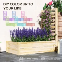 Outsunny Strat pentru Grădină Înălțat cu Fund Deschis, 115x60x110 cm, Lemn Natural(m-5)