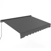 Outsunny Klemmmarkise mit Handkurbel höhenverstellbar Gelenkarmmarkise 250 cm breit UPF 50+ Grau(m-10)