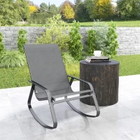 Outsunny Rocking Garden Chair - Grey(m-9)