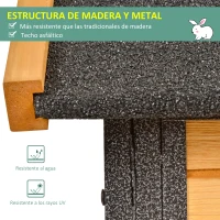 PawHut Coelheira para pequenos animais de estimação de 2 níveis com rampa e bandeja removível 122x63x92 cm madeira e cinza(m-7)