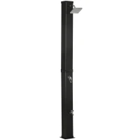 Outsunny Duș Solar de Grădină 40 Litri, Rotativ și Robinet pentru Picioare, 19x20x217 cm, Negru(m-11)