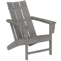Outsunny Silla de Jardín Adirondack con Asiento Extra Ancho Carga 120 kg para Patio Terraza Balcón 75x83x90 cm Gris Oscuro(m-1)