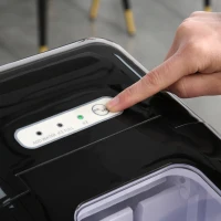 HOMCOM Máquina de gelo Silencioso Potência 120W Capacidade 12kg com Tela LCD Tanque de 1.8L Limpeza automática 31,5x23x32,5 cm preto(m-9)