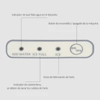 HOMCOM Máquina de gelo Silencioso Potência 120W Capacidade 12kg com Tela LCD Tanque de 1.8L Limpeza automática 31,5x23x32,5 cm preto(m-7)